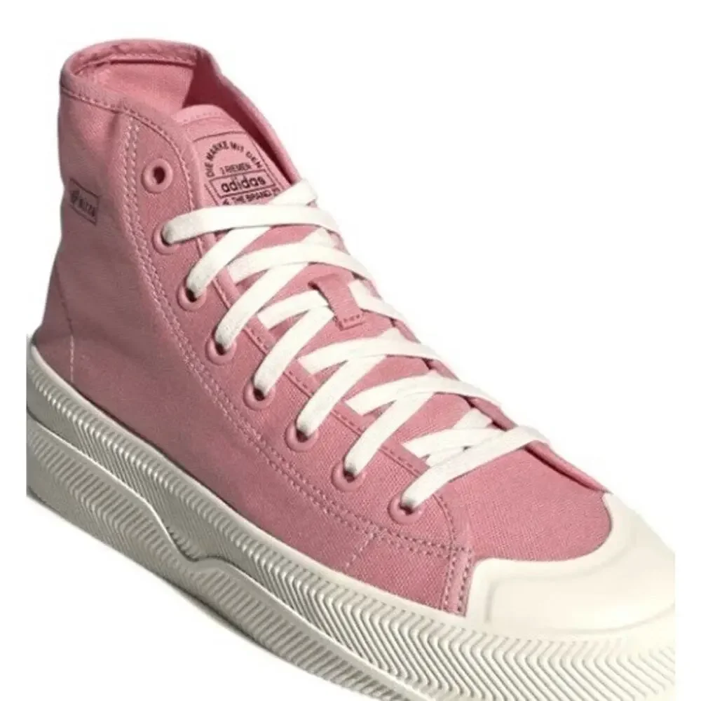 Adidas Nizza 2 Canvas High Top Sneaker Pink White Platform Mens 6.5 Woman’s 8